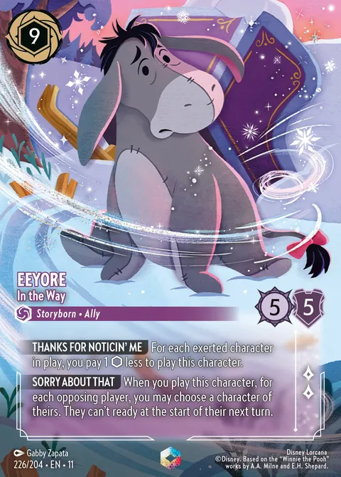 Eeyore — In the Way Disney Lorcana card
