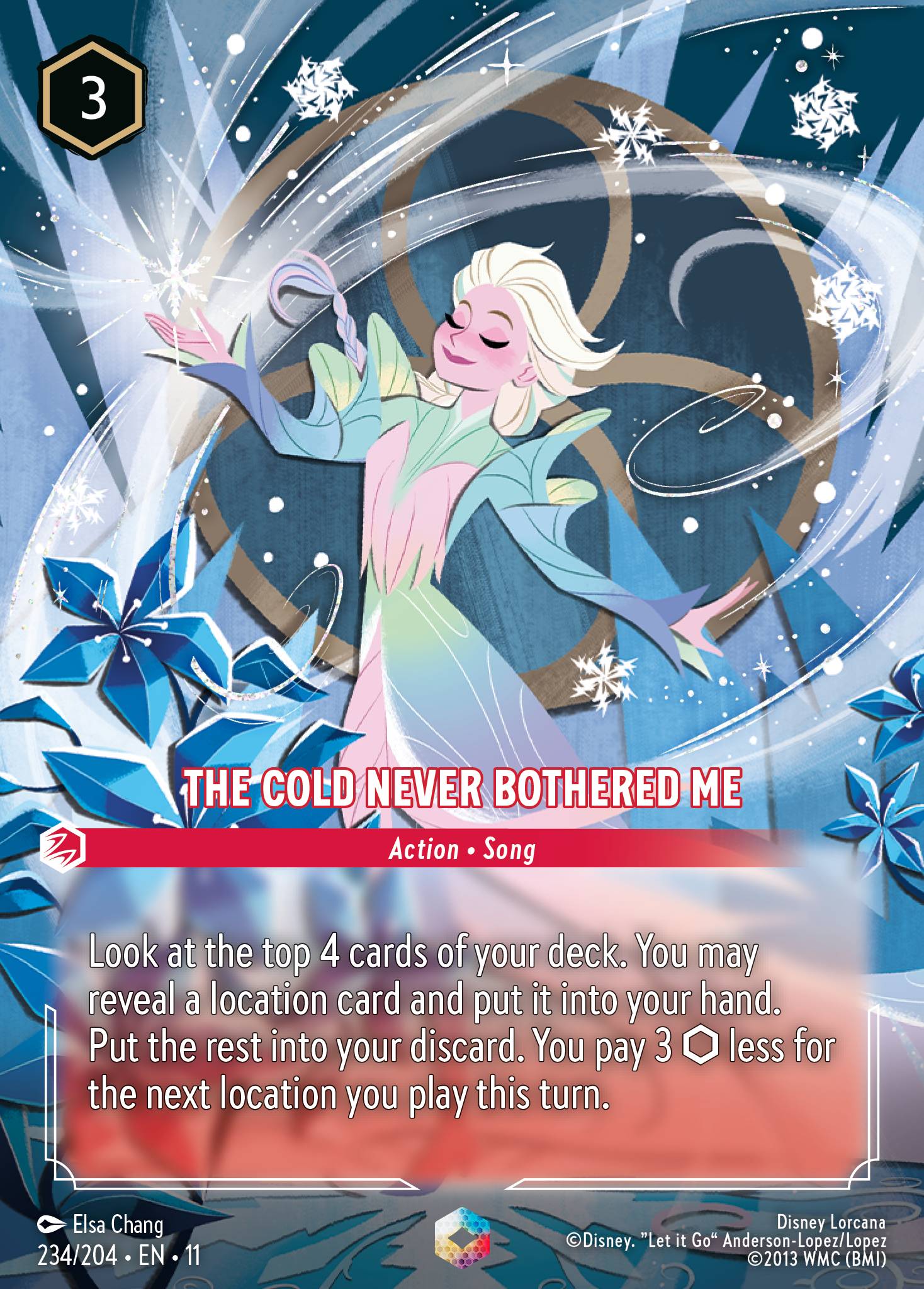 The Cold Never Bothered Me Disney Lorcana card