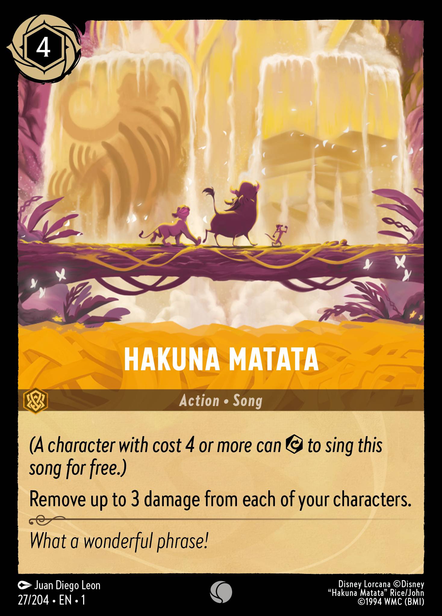 Hakuna Matata Disney Lorcana card