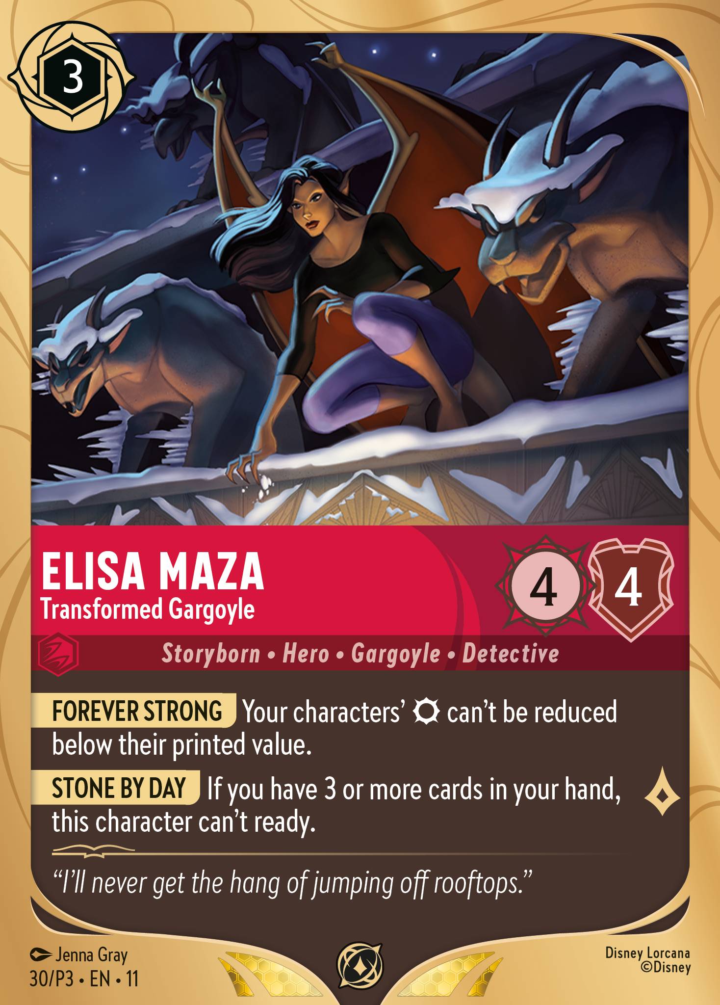 Elisa Maza — Transformed Gargoyle Disney Lorcana card