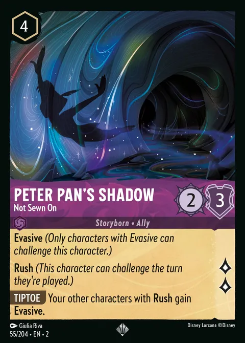 Peter Pan's Shadow — Not Sewn On Disney Lorcana card