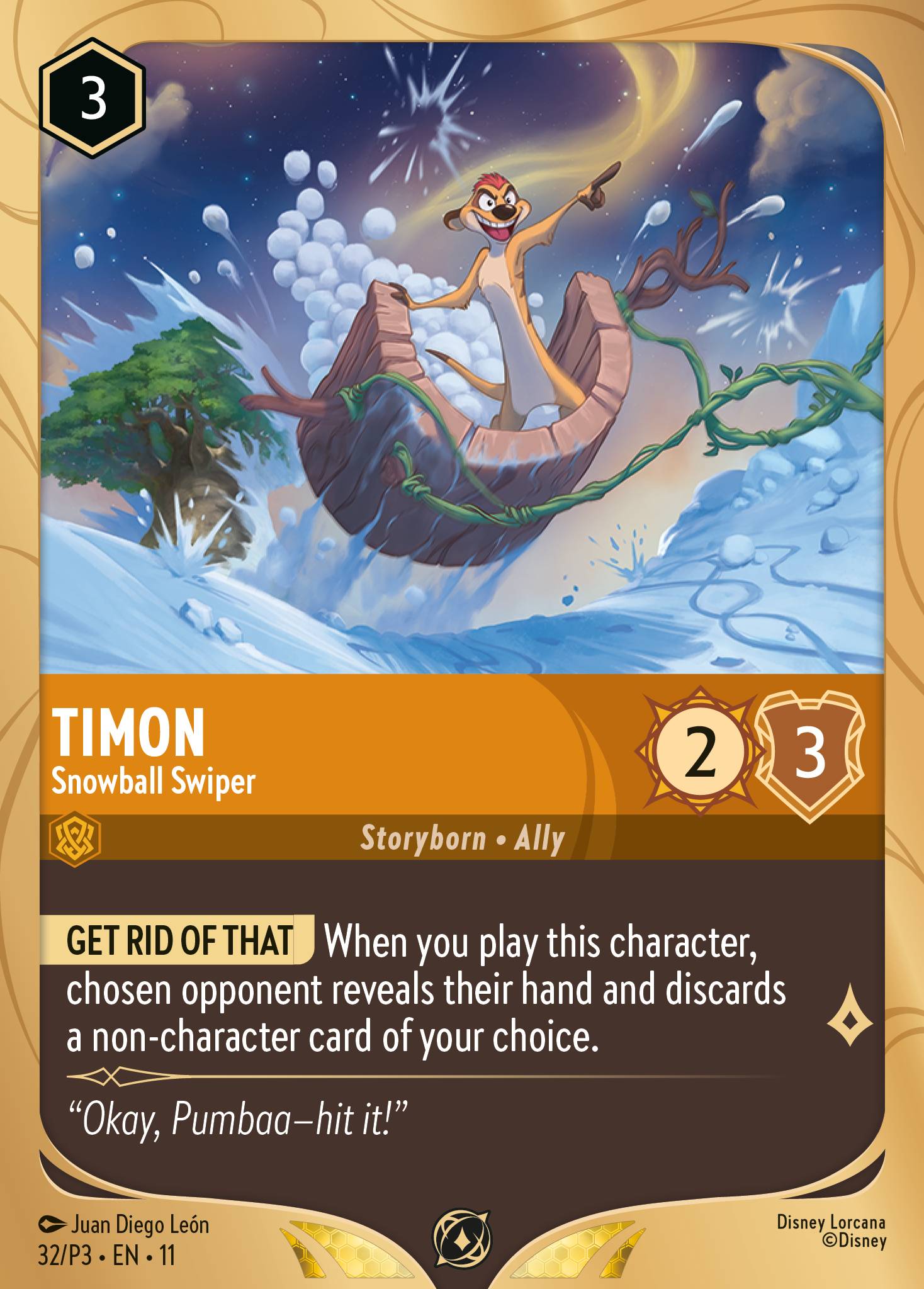 Timon — Snowball Swiper Disney Lorcana card
