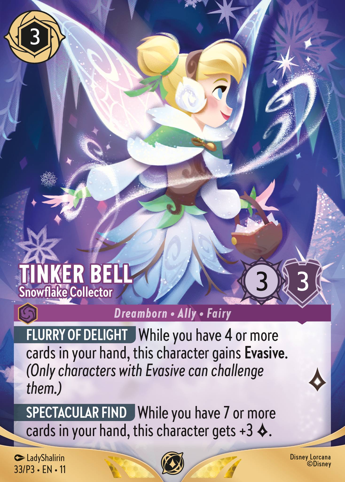 Tinker Bell — Snowflake Collector Disney Lorcana card