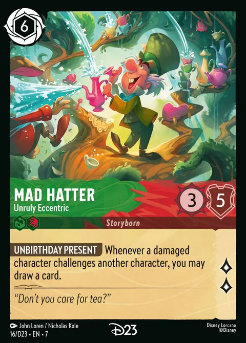 Mad Hatter — Unruly Eccentric Disney Lorcana card