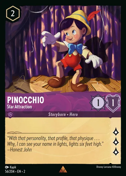 Pinocchio — Star Attraction Disney Lorcana card