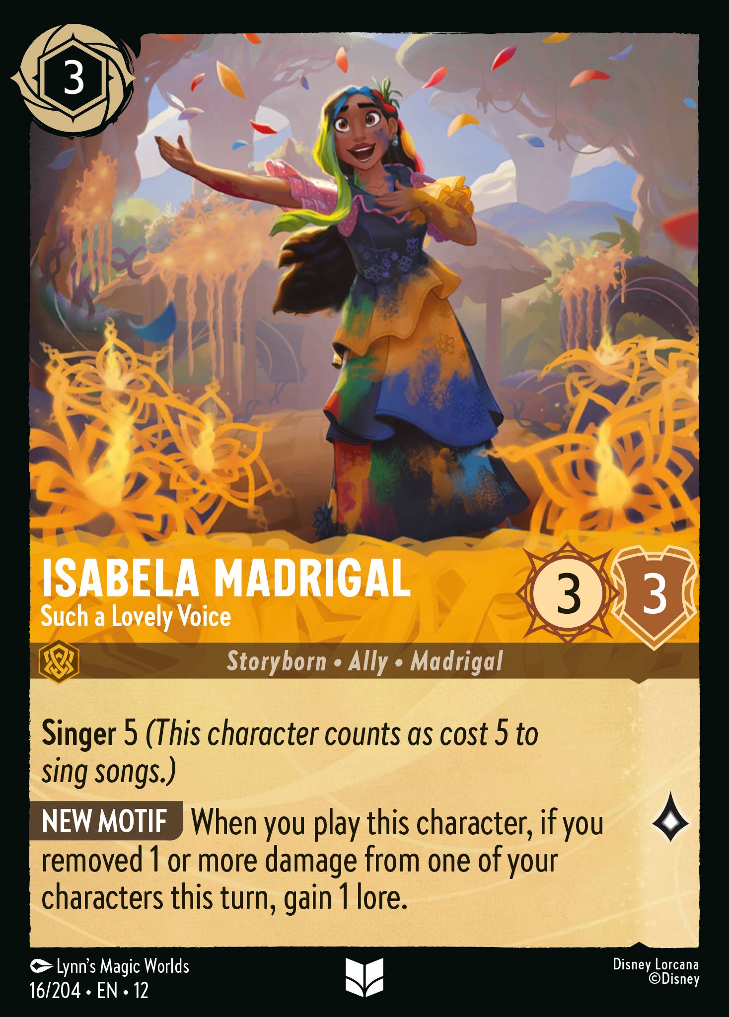 Isabela Madrigal — Such a Lovely Voice Disney Lorcana card
