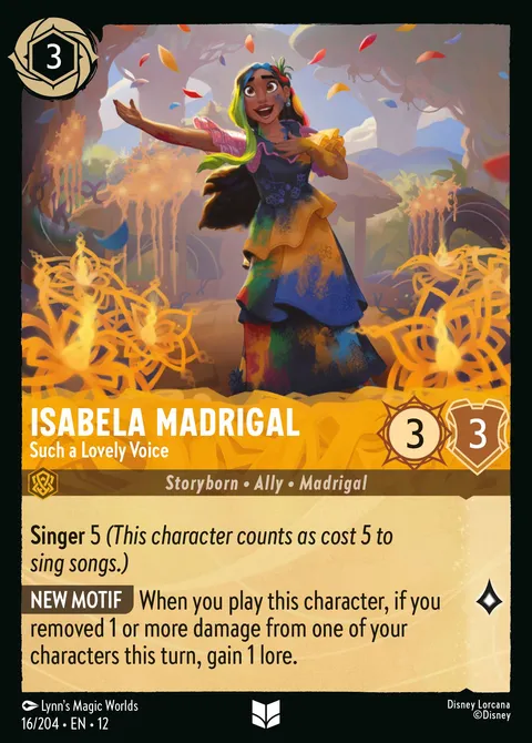 Isabela Madrigal — Such a Lovely Voice Disney Lorcana card