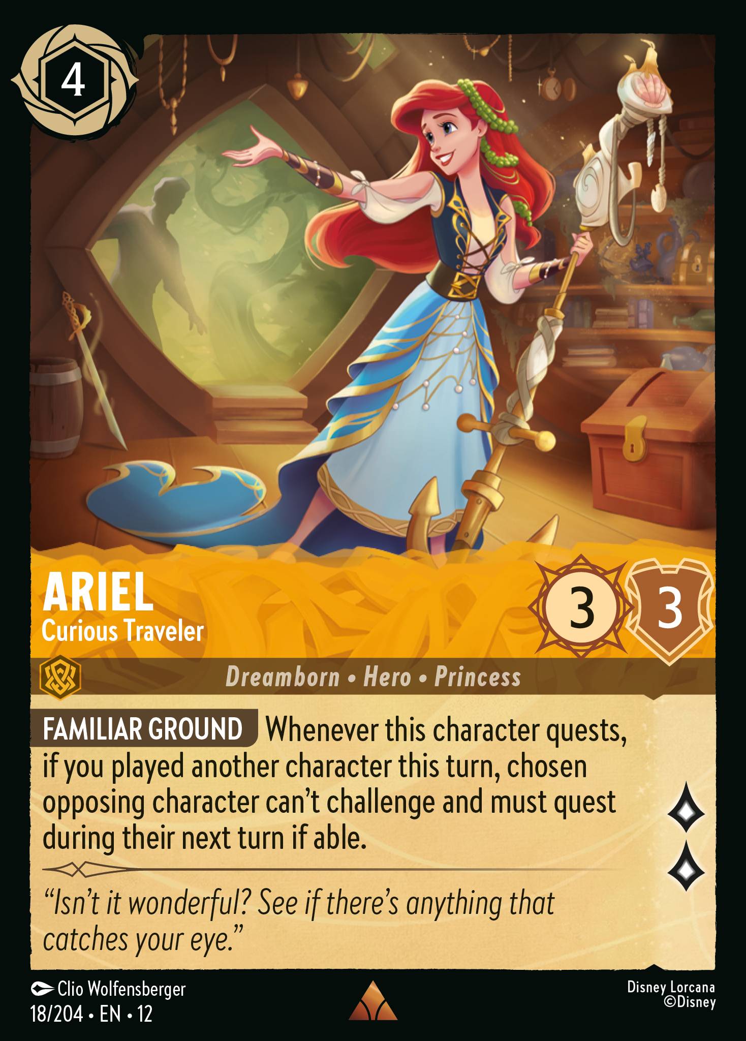 Ariel — Curious Traveler Disney Lorcana card