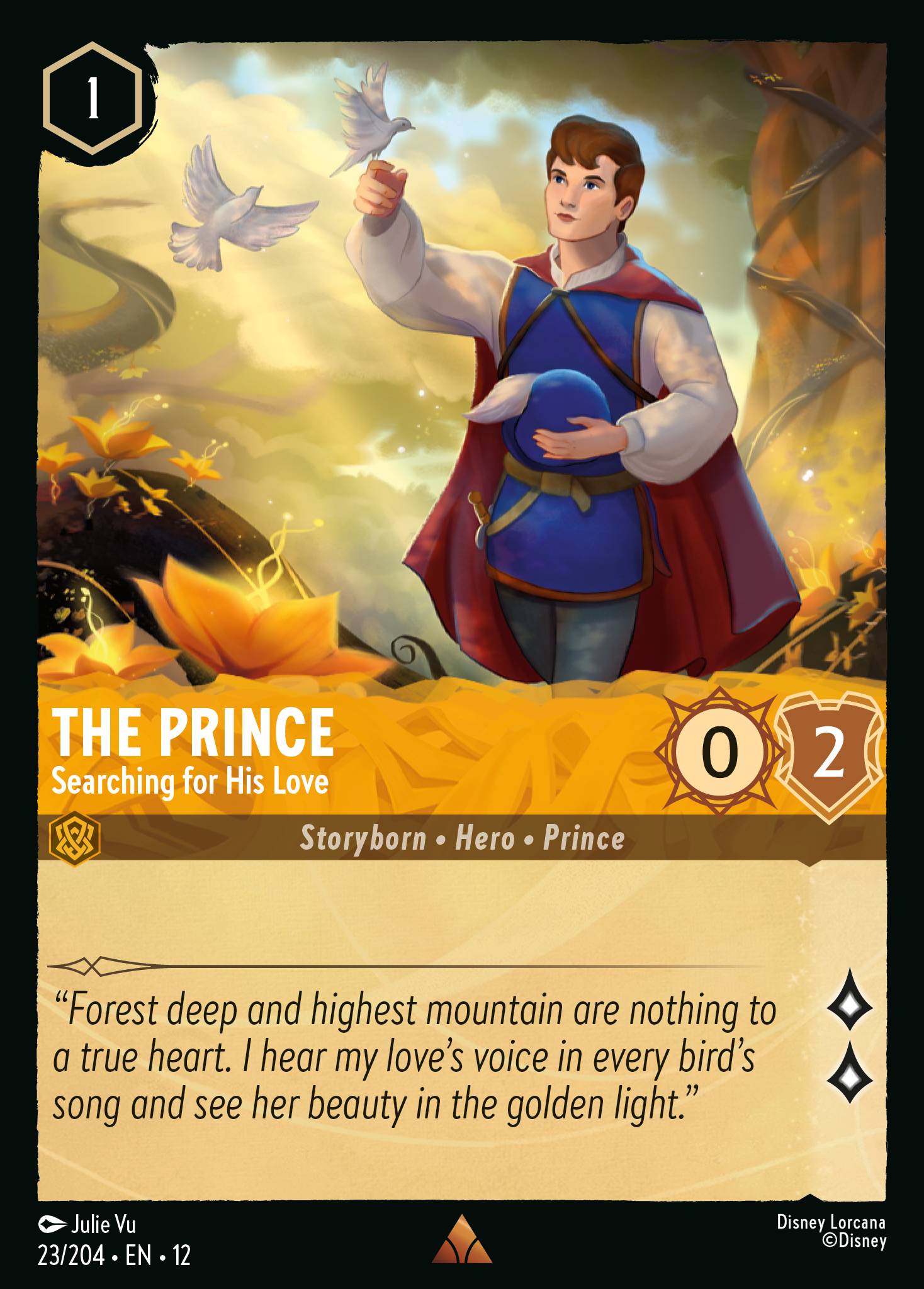 The Prince — Searching for His Love Disney Lorcana card