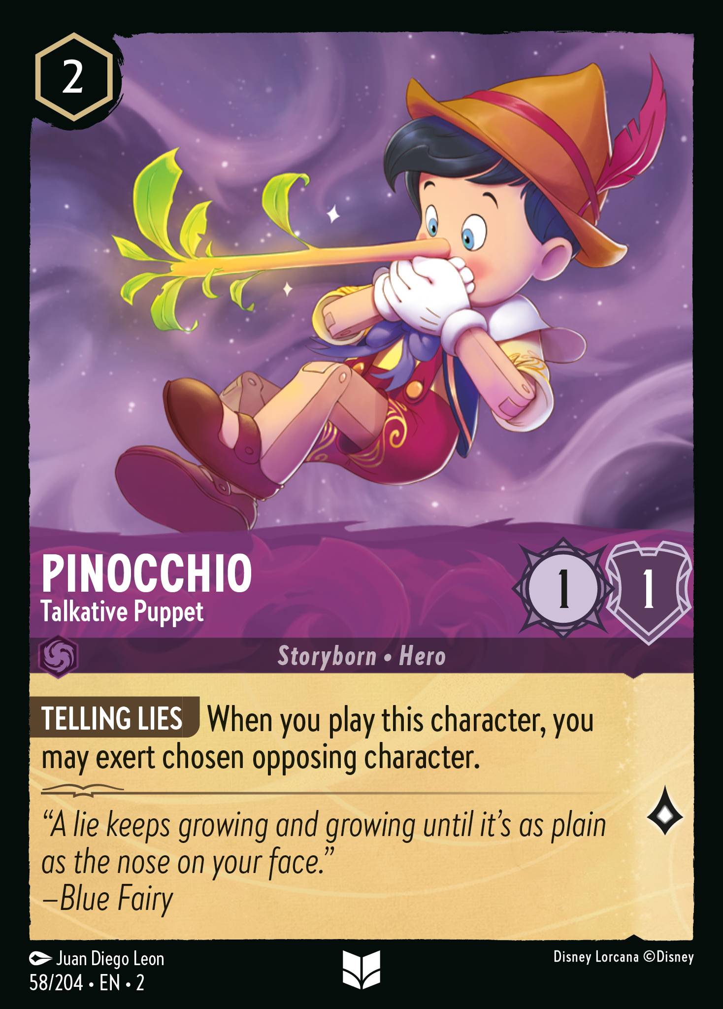 Pinocchio — Talkative Puppet Disney Lorcana card