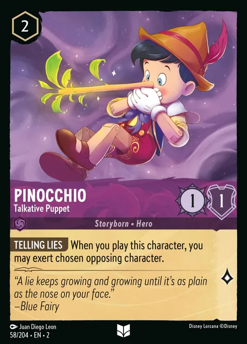 Pinocchio — Talkative Puppet Disney Lorcana card