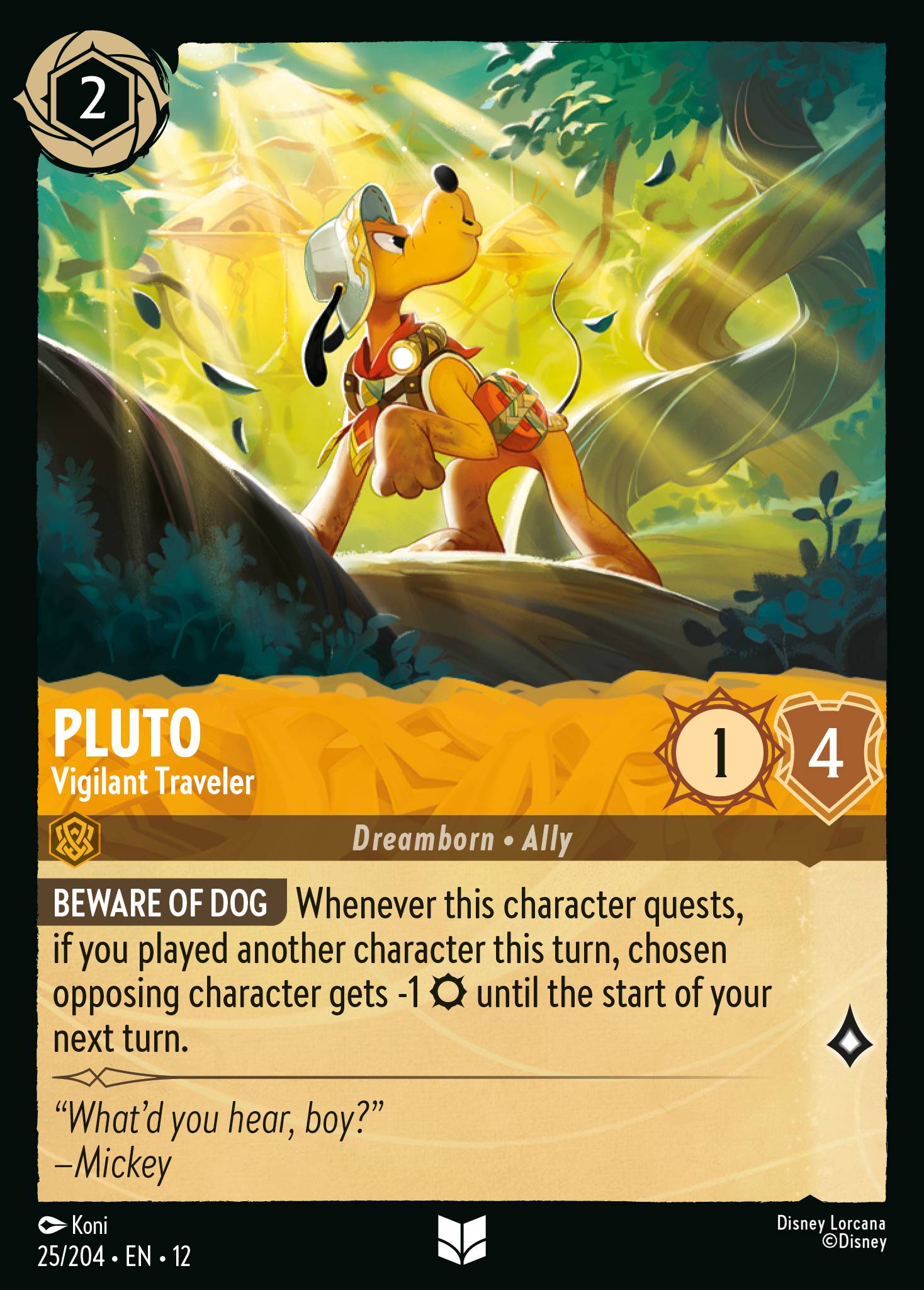 Pluto — Vigilant Traveler Disney Lorcana card