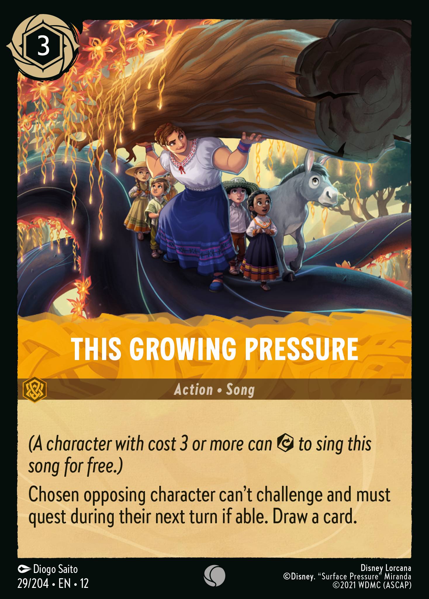 This Growing Pressure Disney Lorcana card