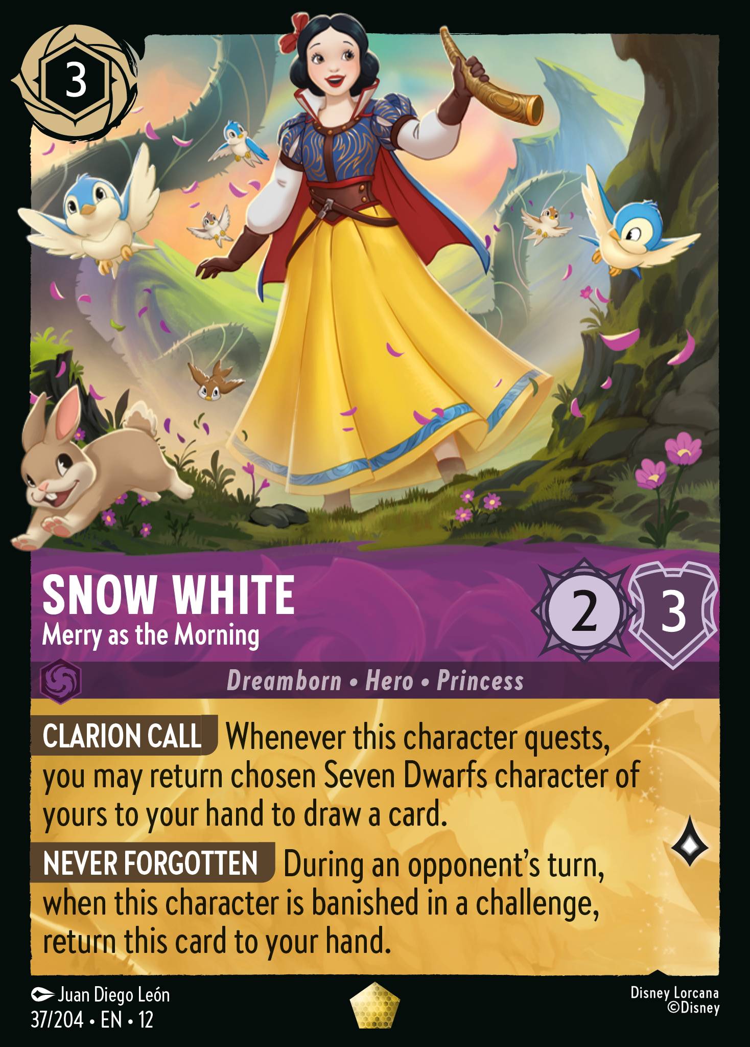 Snow White — Merry as the Morning Disney Lorcana card