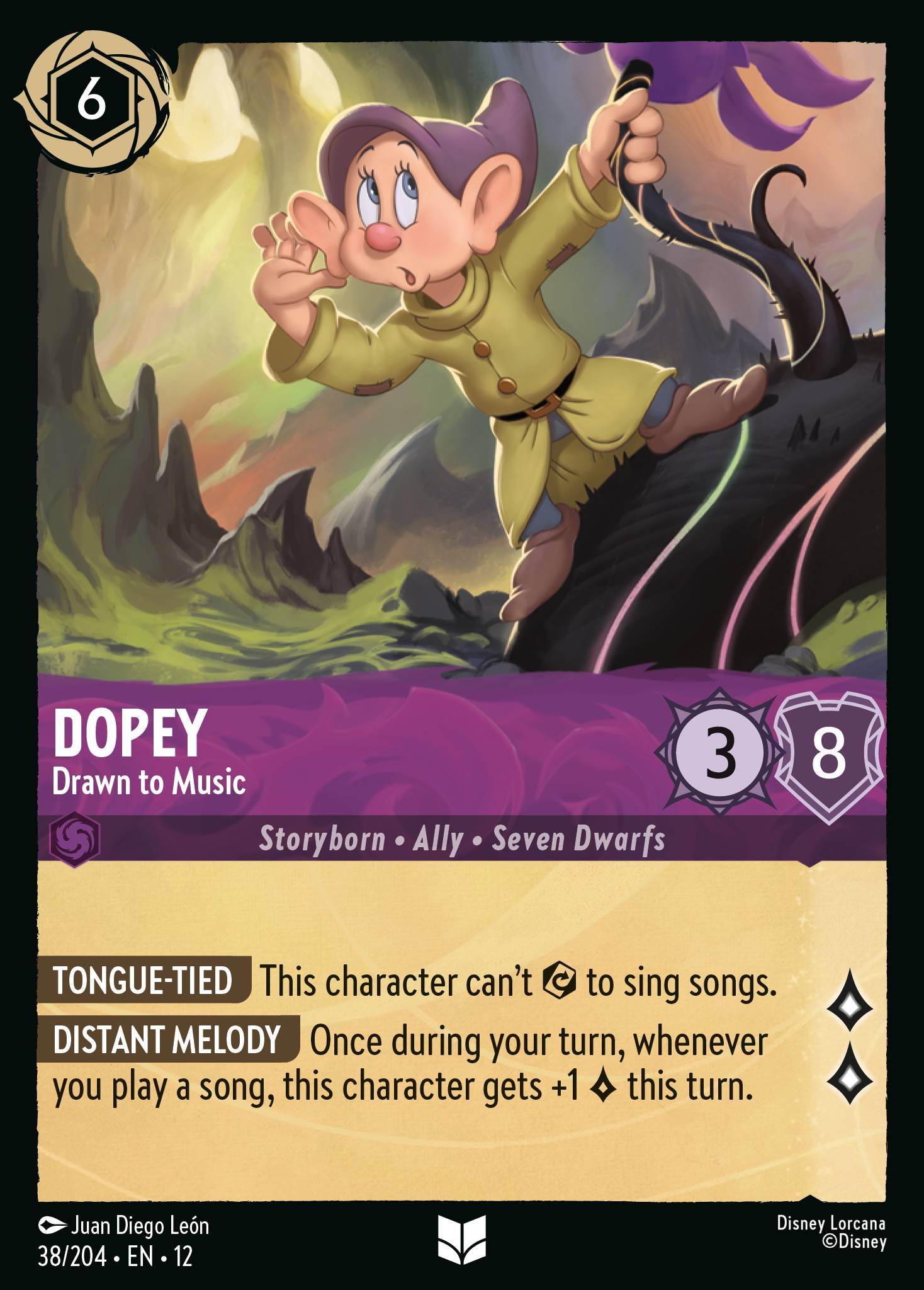 Dopey — Drawn to Music Disney Lorcana card