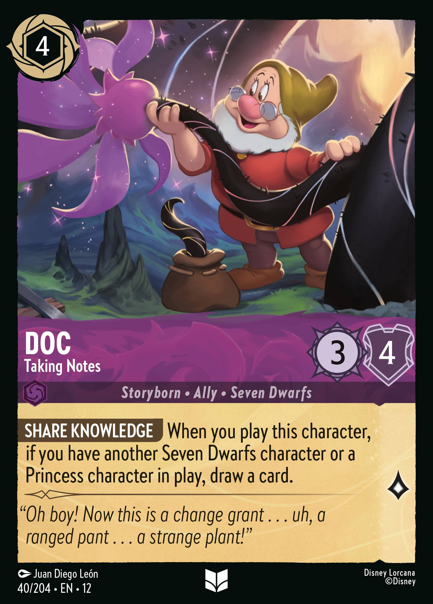 Doc — Taking Notes Disney Lorcana card