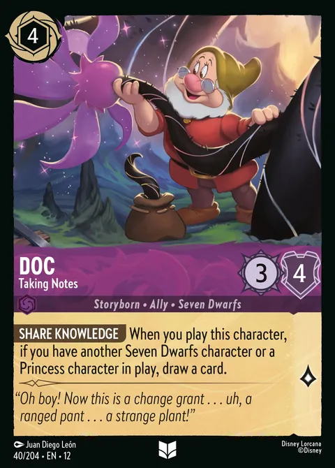 Doc — Taking Notes Disney Lorcana card