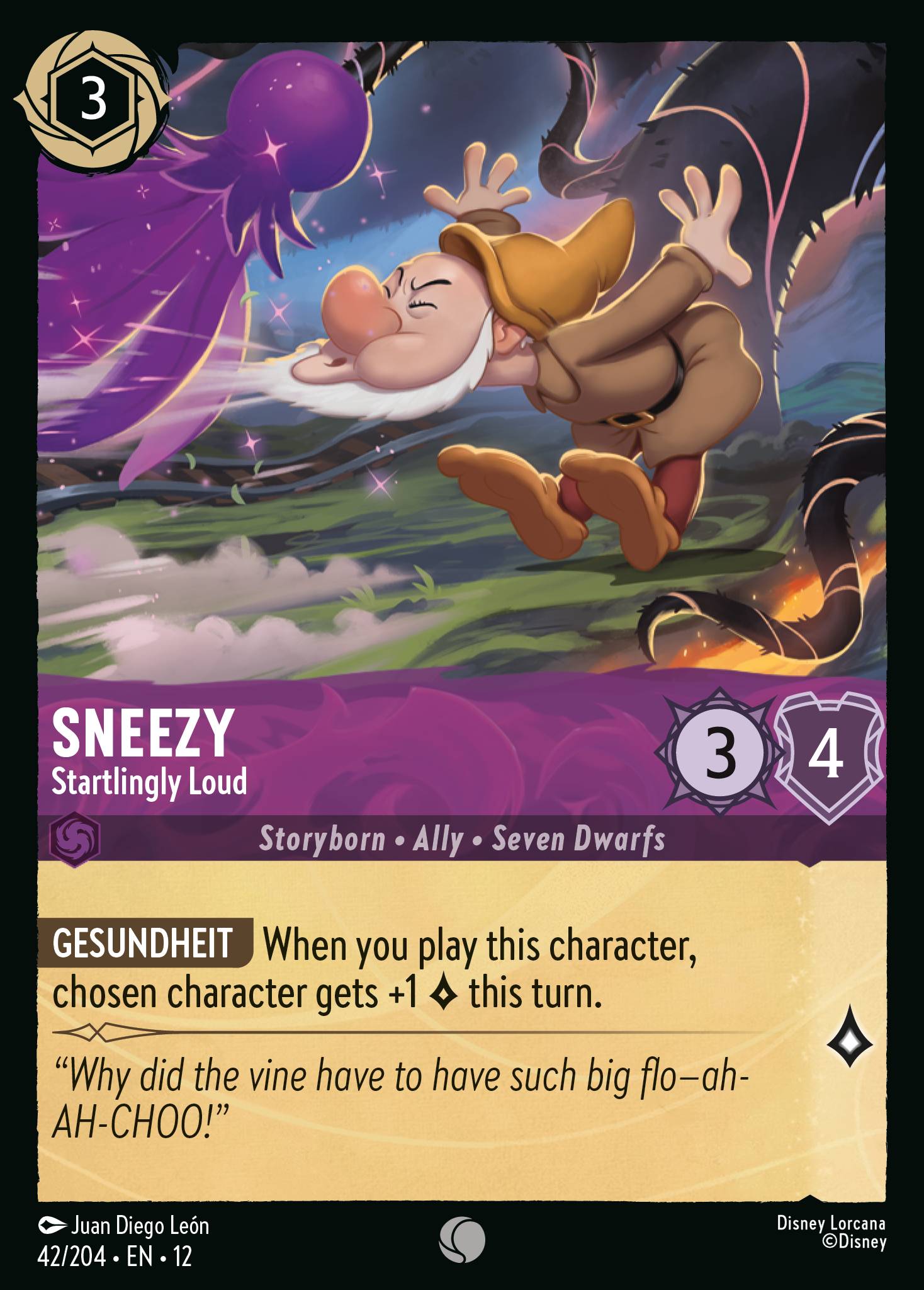Sneezy — Startlingly Loud Disney Lorcana card