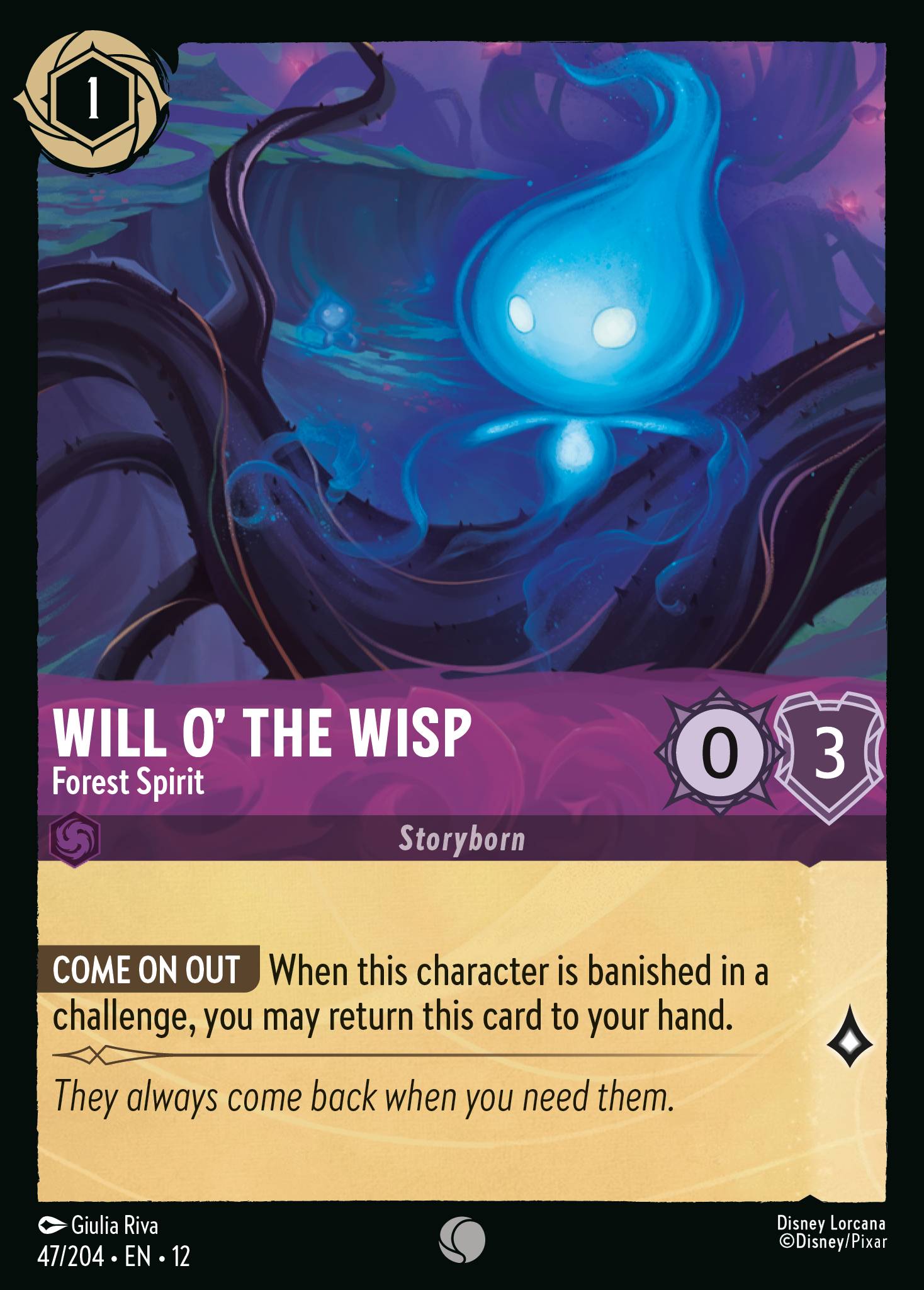 Will o' the Wisp — Forest Spirit Disney Lorcana card
