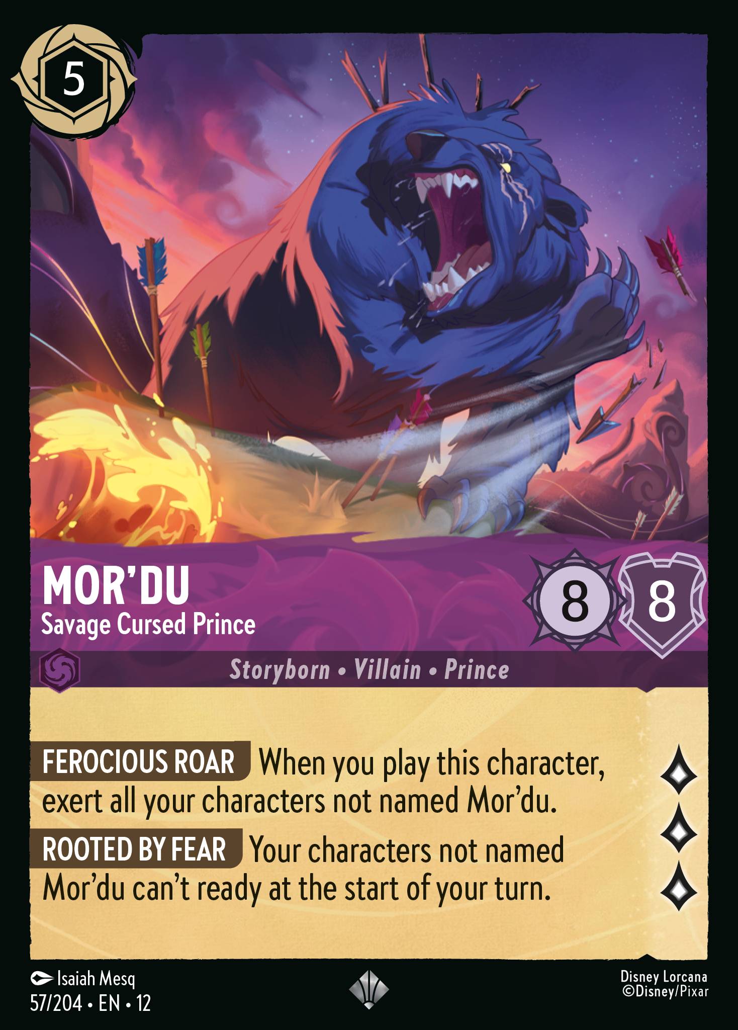 Mor'du — Savage Cursed Prince Disney Lorcana card