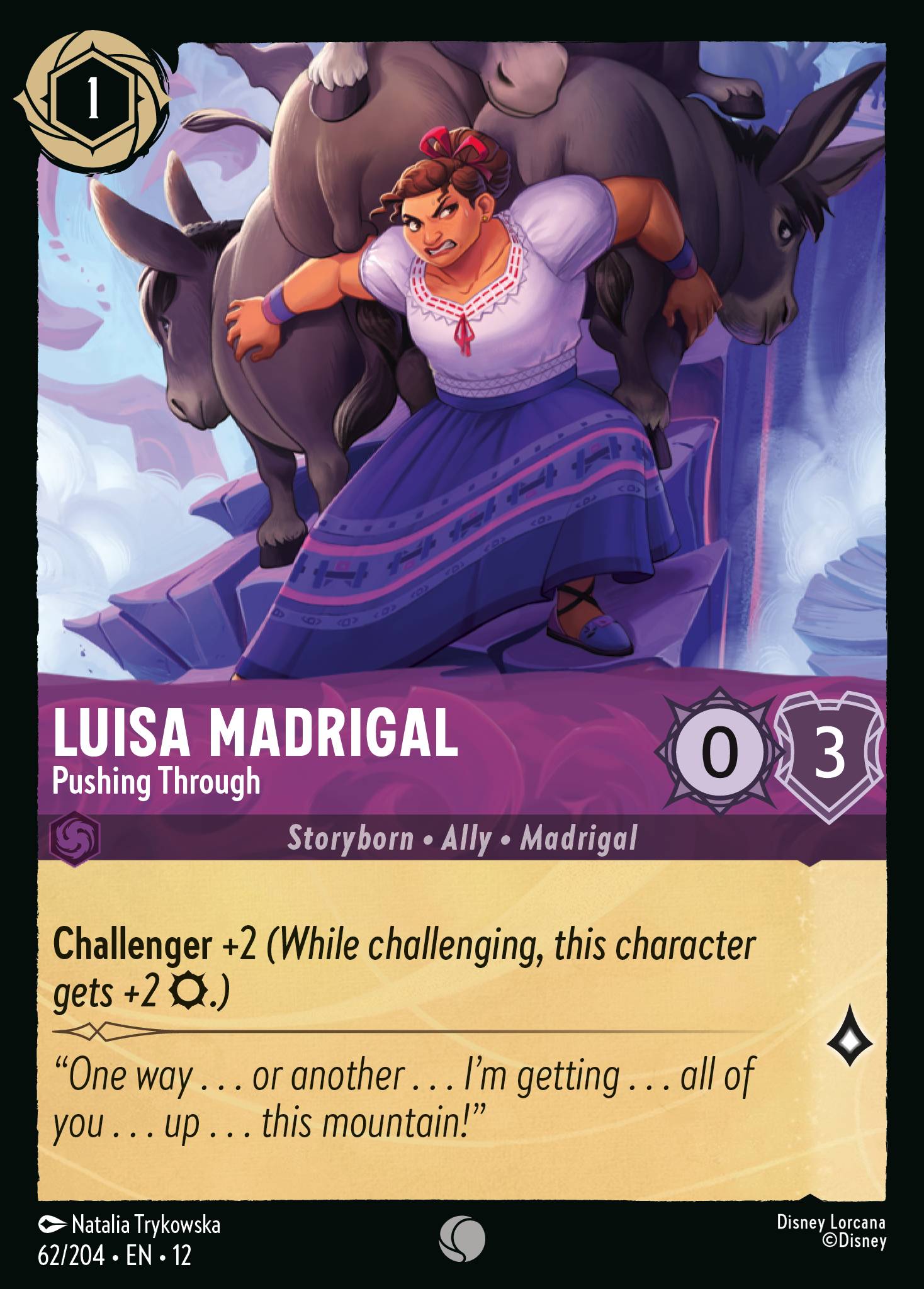 Luisa Madrigal — Pushing Through Disney Lorcana card
