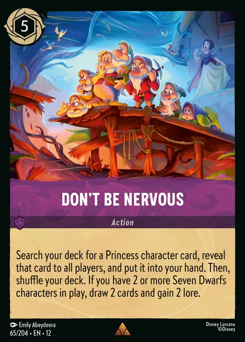 Don't Be Nervous Disney Lorcana card