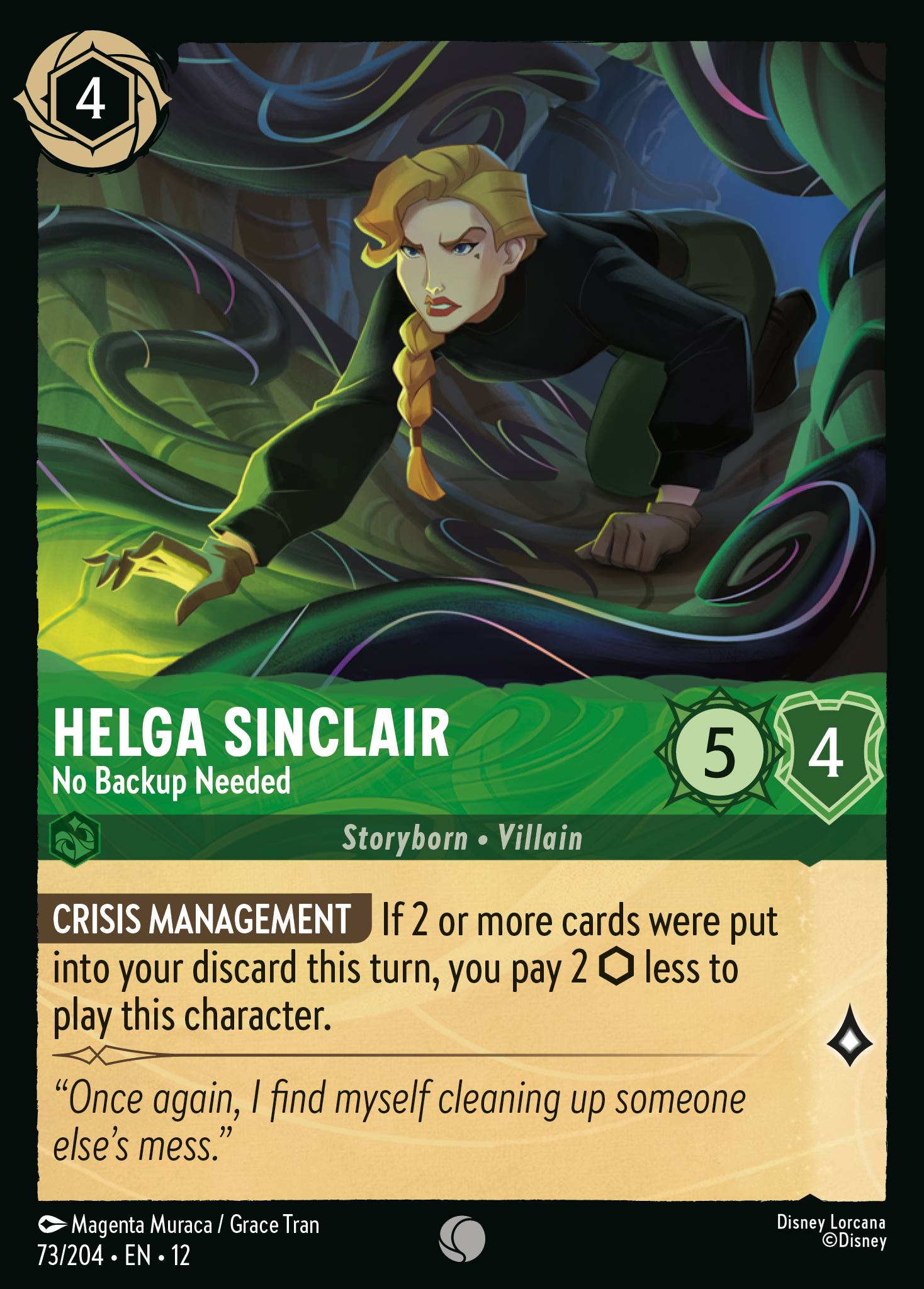 Helga Sinclair — No Backup Needed Disney Lorcana card