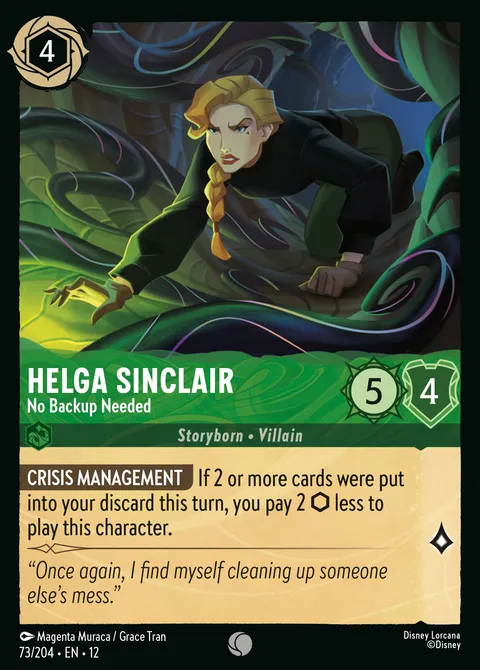 Helga Sinclair — No Backup Needed Disney Lorcana card