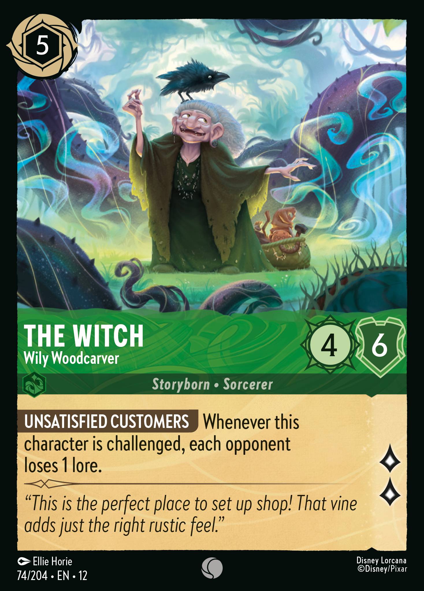 The Witch — Wily Woodcarver Disney Lorcana card