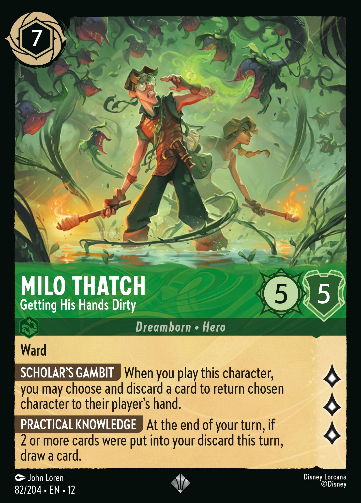 Milo Thatch — Getting His Hands Dirty Disney Lorcana card