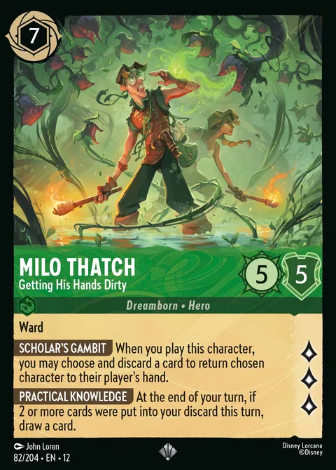 Milo Thatch — Getting His Hands Dirty Disney Lorcana card
