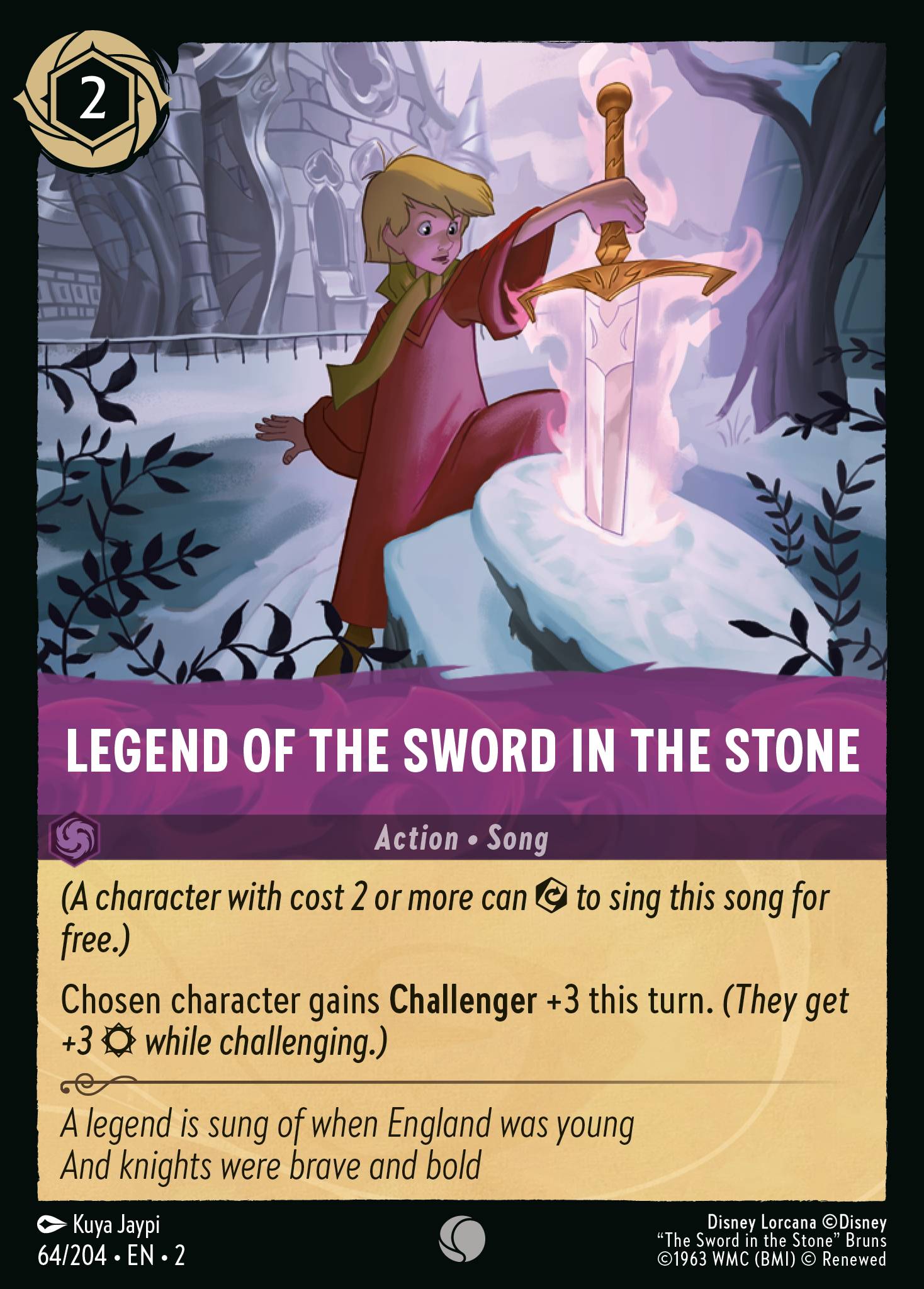 Legend of the Sword in the Stone Disney Lorcana card
