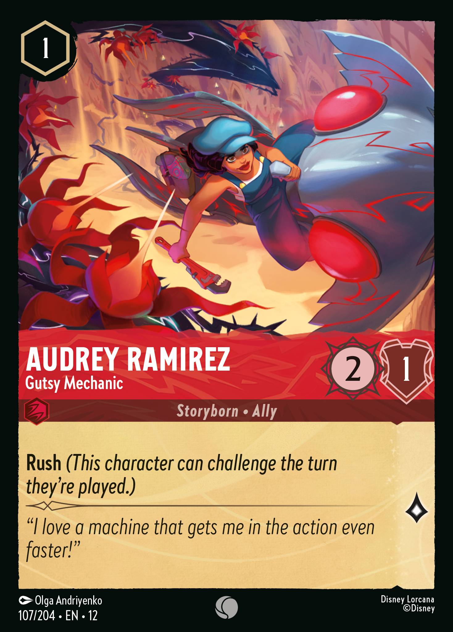Audrey Ramirez — Gutsy Mechanic Disney Lorcana card