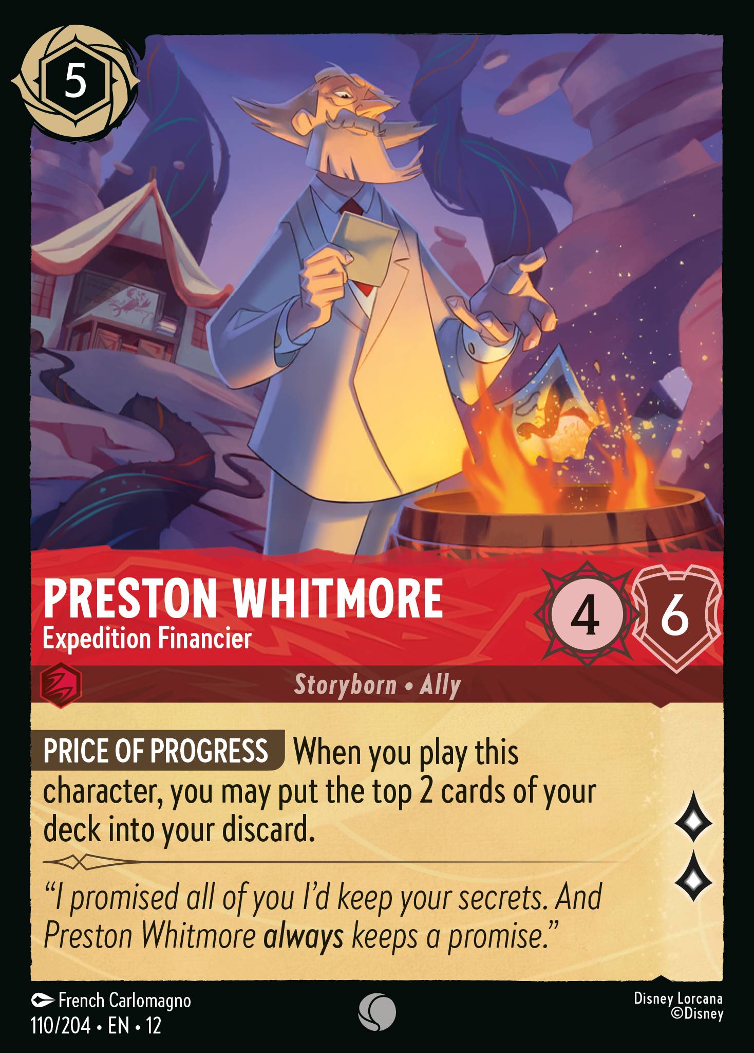 Preston Whitmore — Expedition Financier Disney Lorcana card