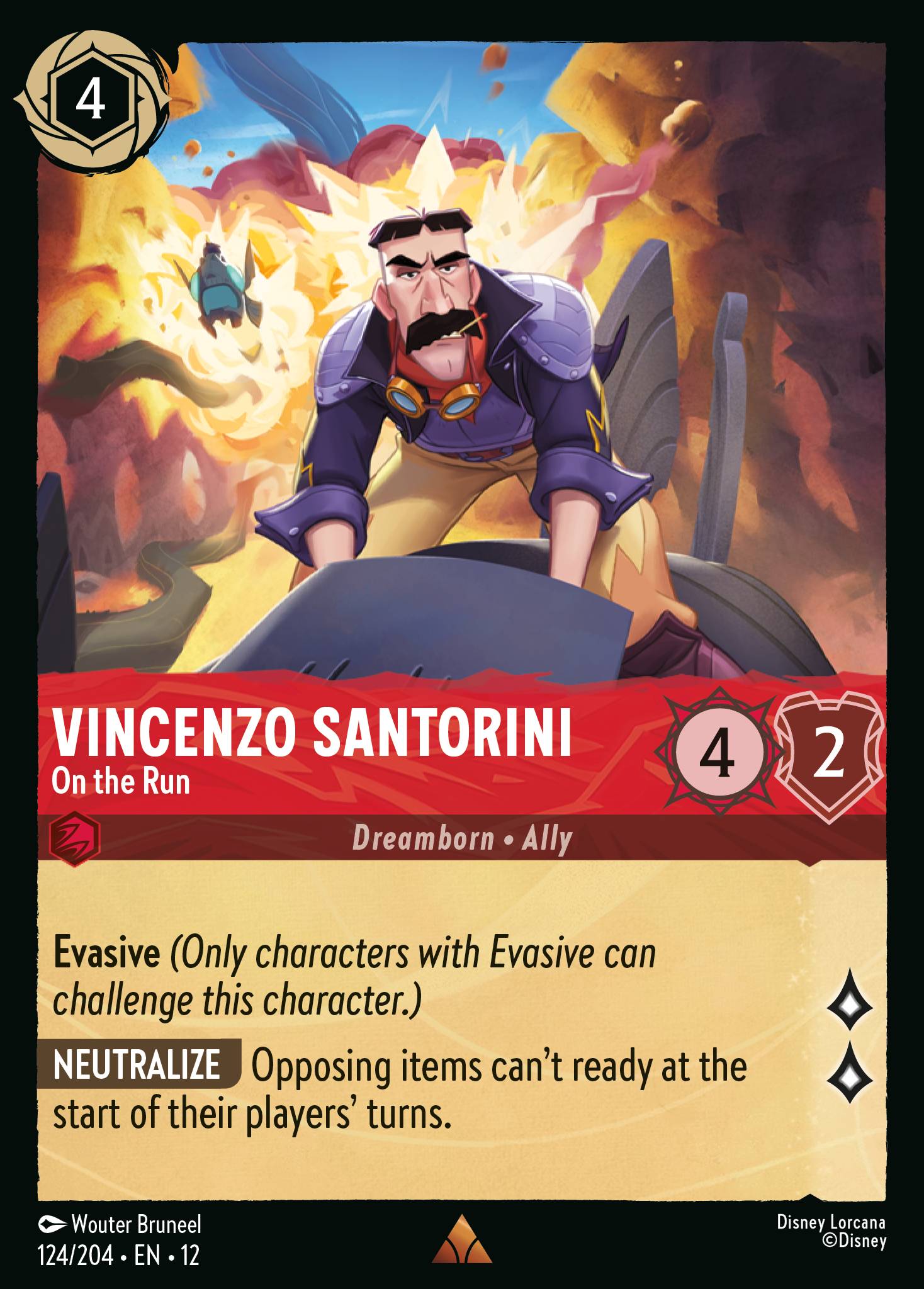 Vincenzo Santorini — On the Run Disney Lorcana card