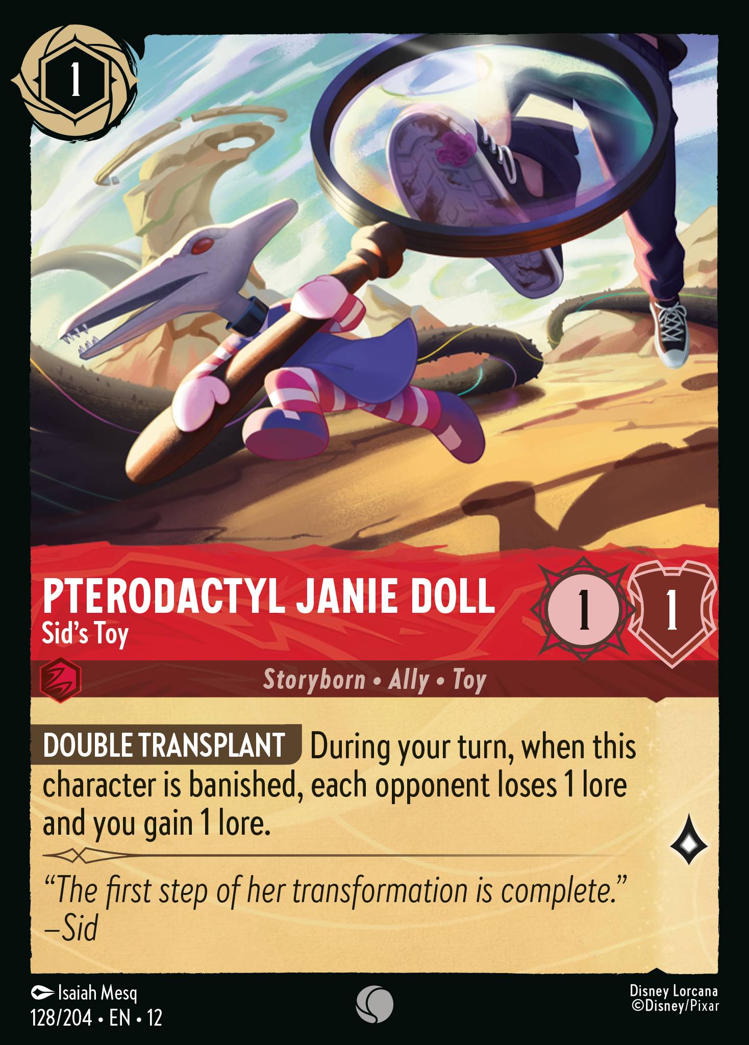 Pterodactyl Janie Doll — Sid's Toy Disney Lorcana card