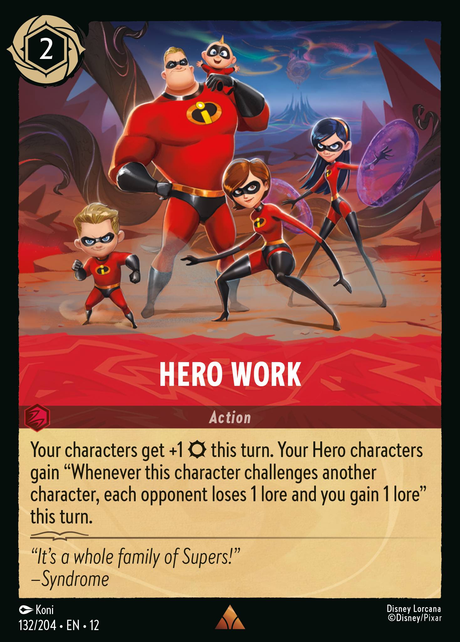 Hero Work Disney Lorcana card