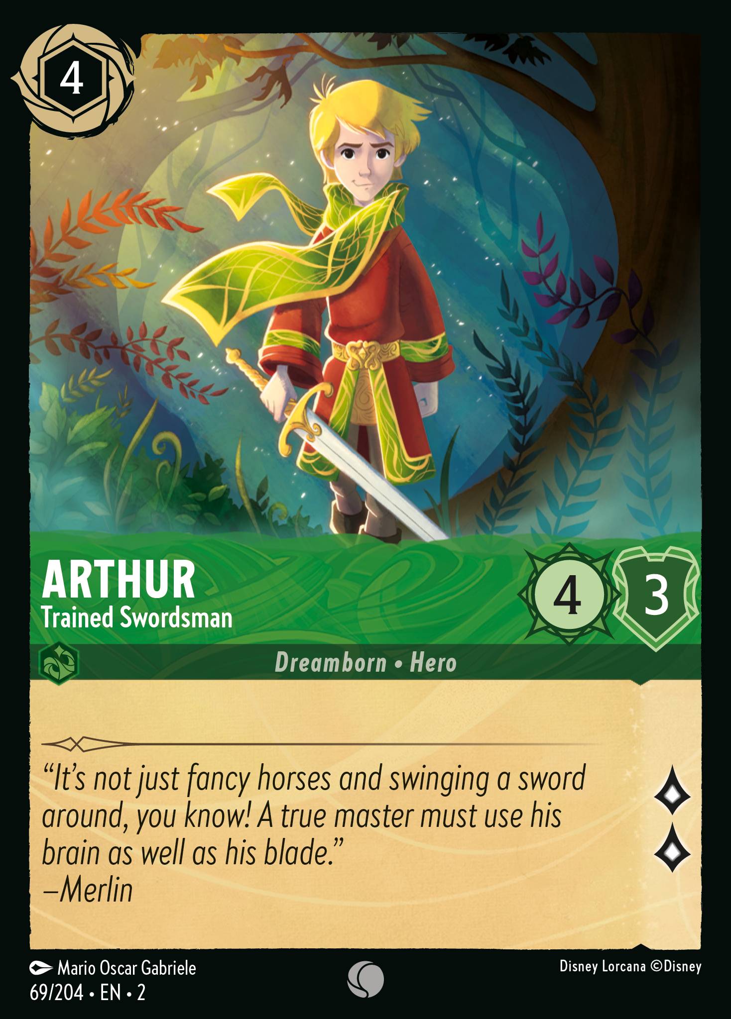 Arthur — Trained Swordsman Disney Lorcana card
