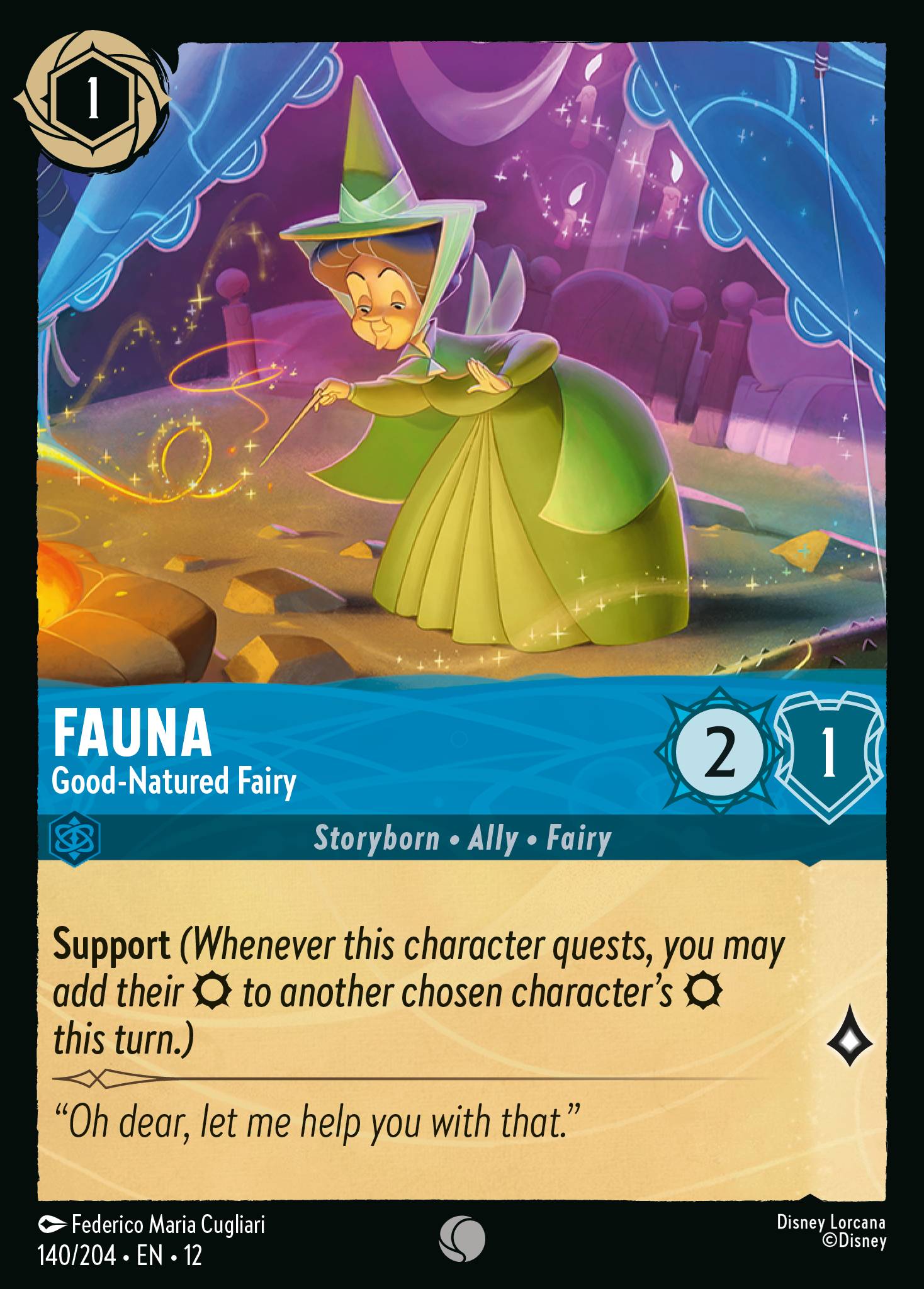 Fauna — Good-Natured Fairy Disney Lorcana card