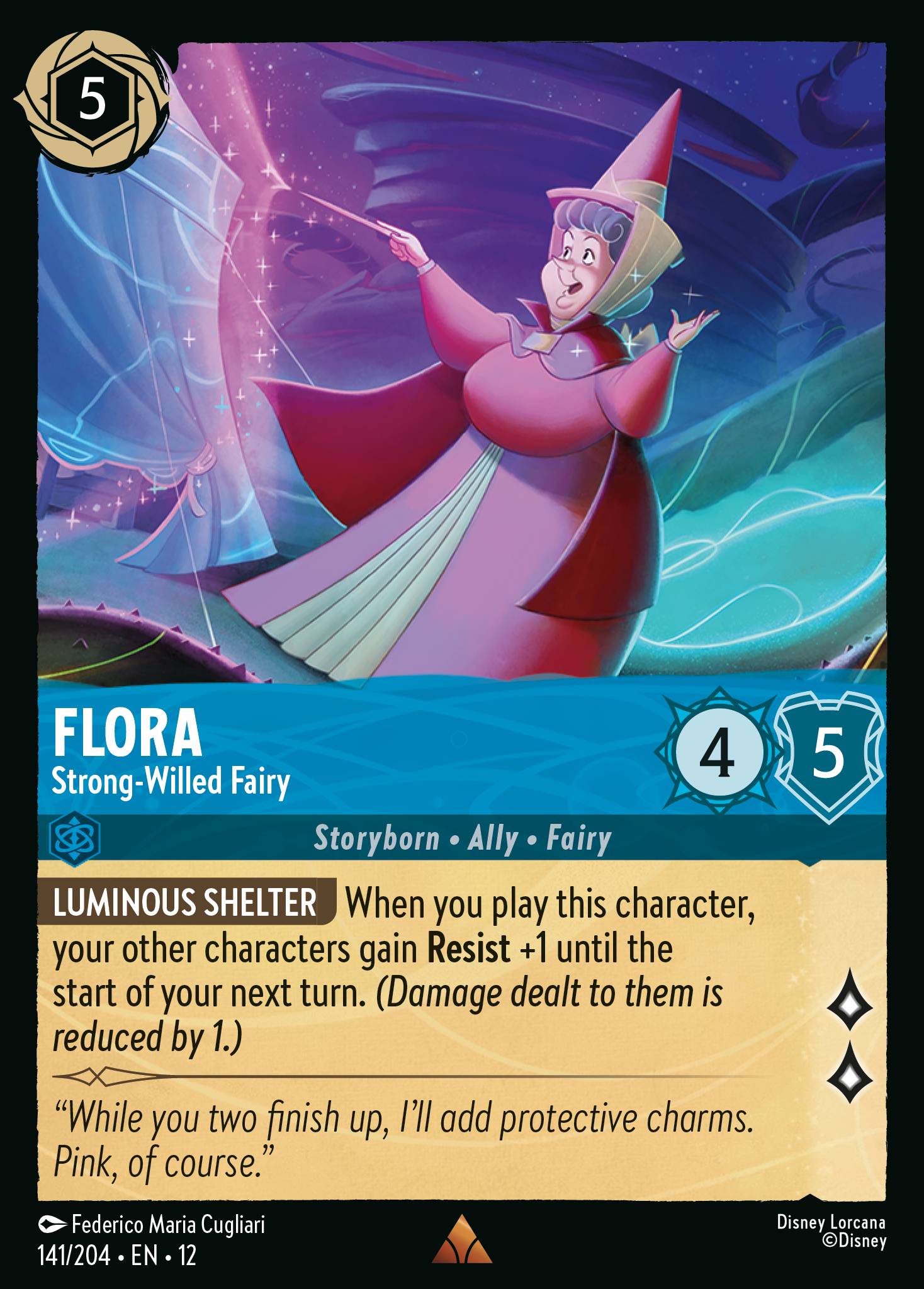 Flora — Strong-Willed Fairy Disney Lorcana card