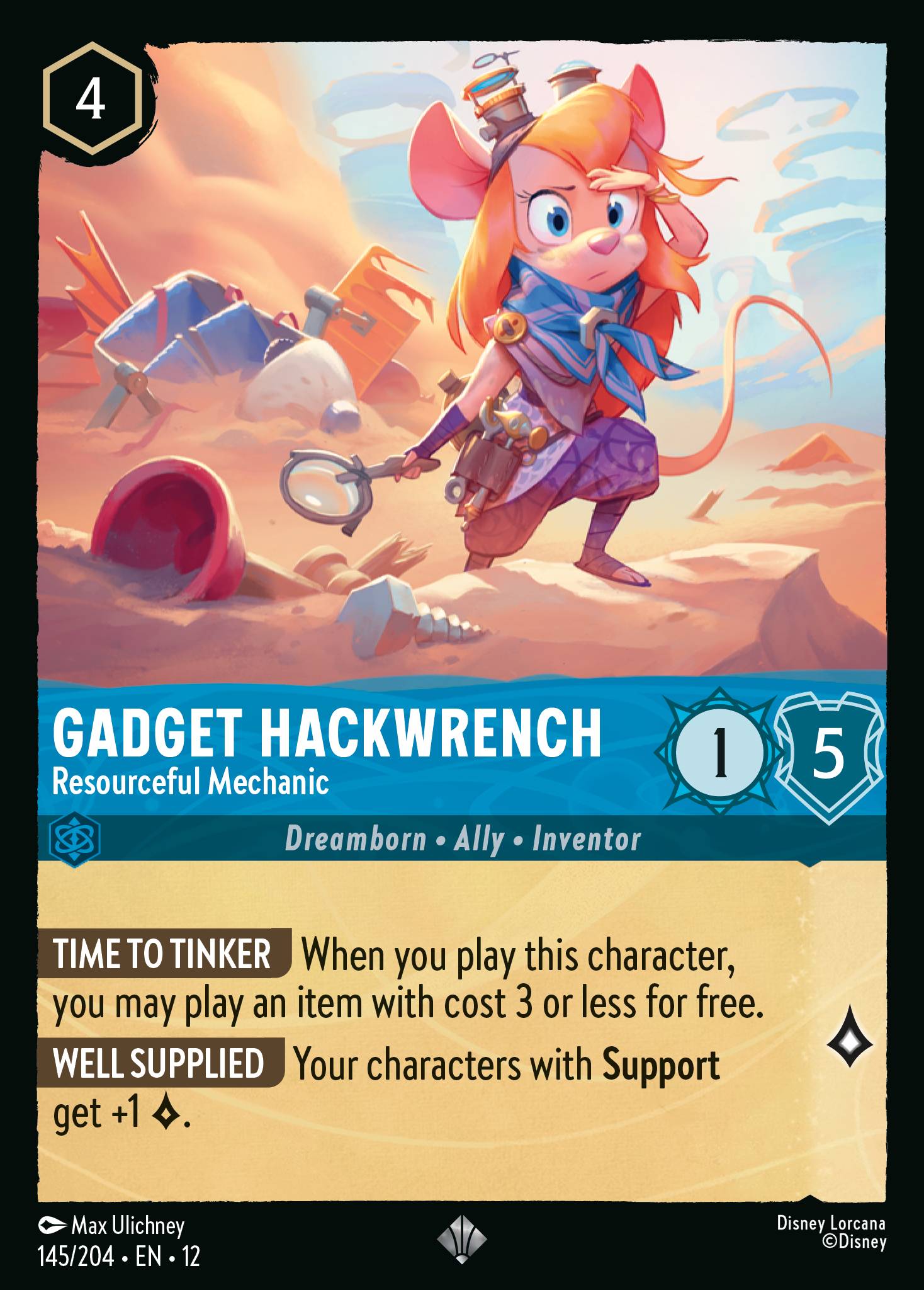 Gadget Hackwrench — Resourceful Mechanic Disney Lorcana card