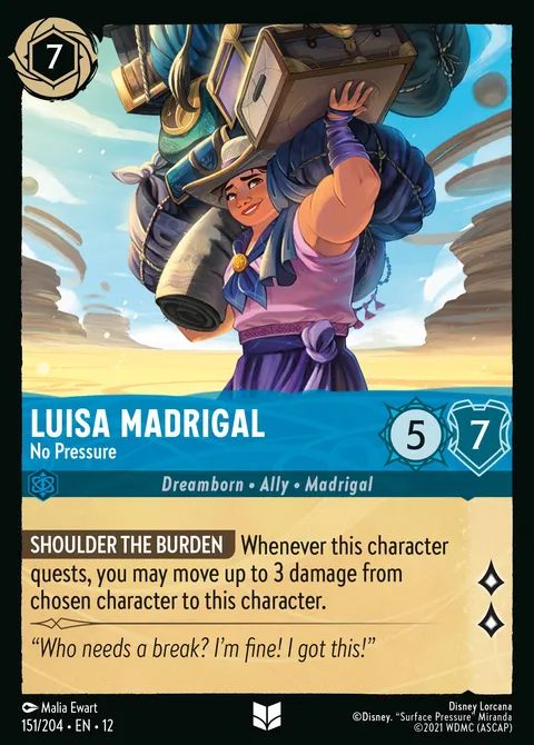 Luisa Madrigal — No Pressure Disney Lorcana card