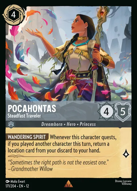 Pocahontas — Steadfast Traveler Disney Lorcana card