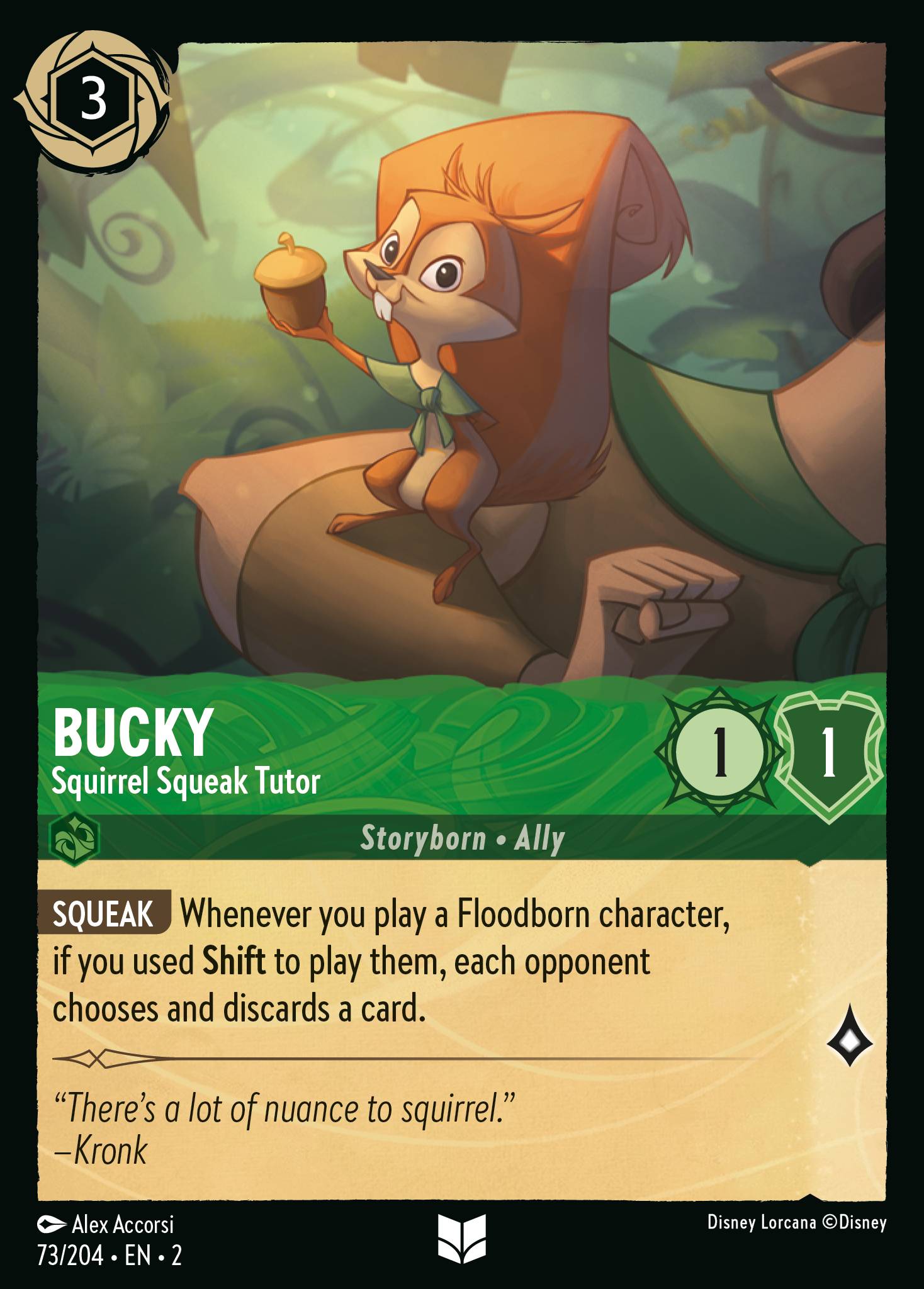 Bucky — Squirrel Squeak Tutor Disney Lorcana card