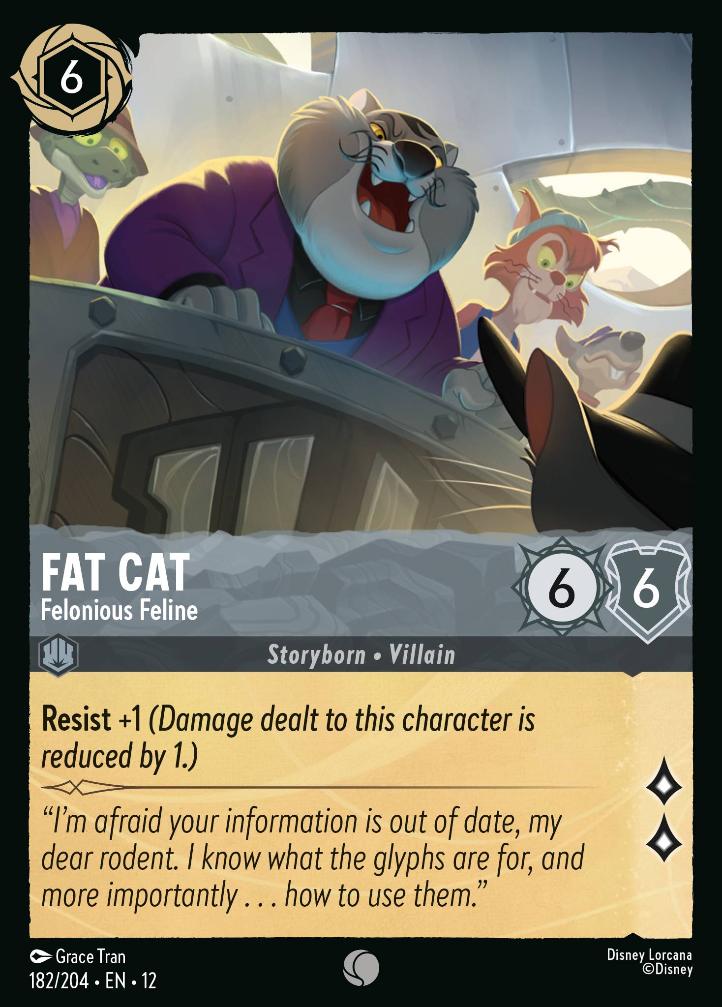 Fat Cat — Felonious Feline Disney Lorcana card