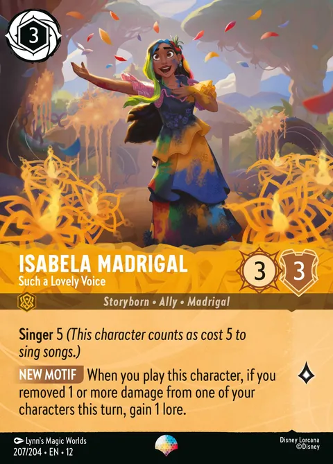 Isabela Madrigal — Such a Lovely Voice Disney Lorcana card