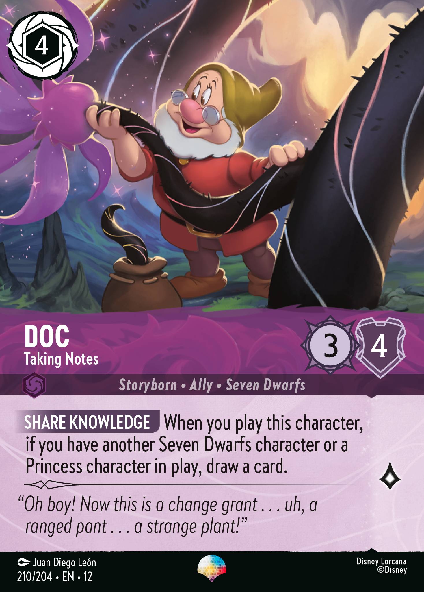 Doc — Taking Notes Disney Lorcana card