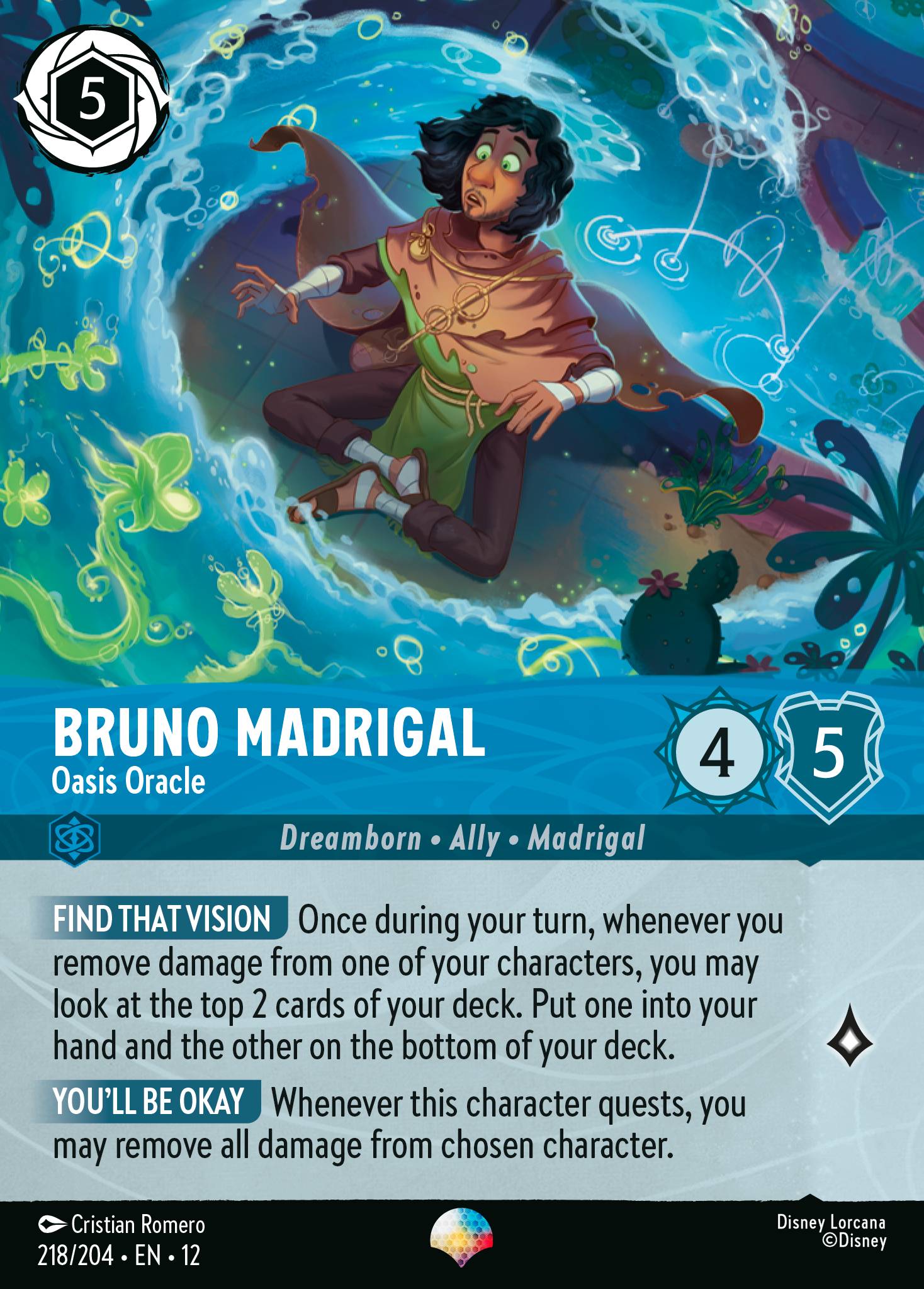 Bruno Madrigal — Oasis Oracle Disney Lorcana card