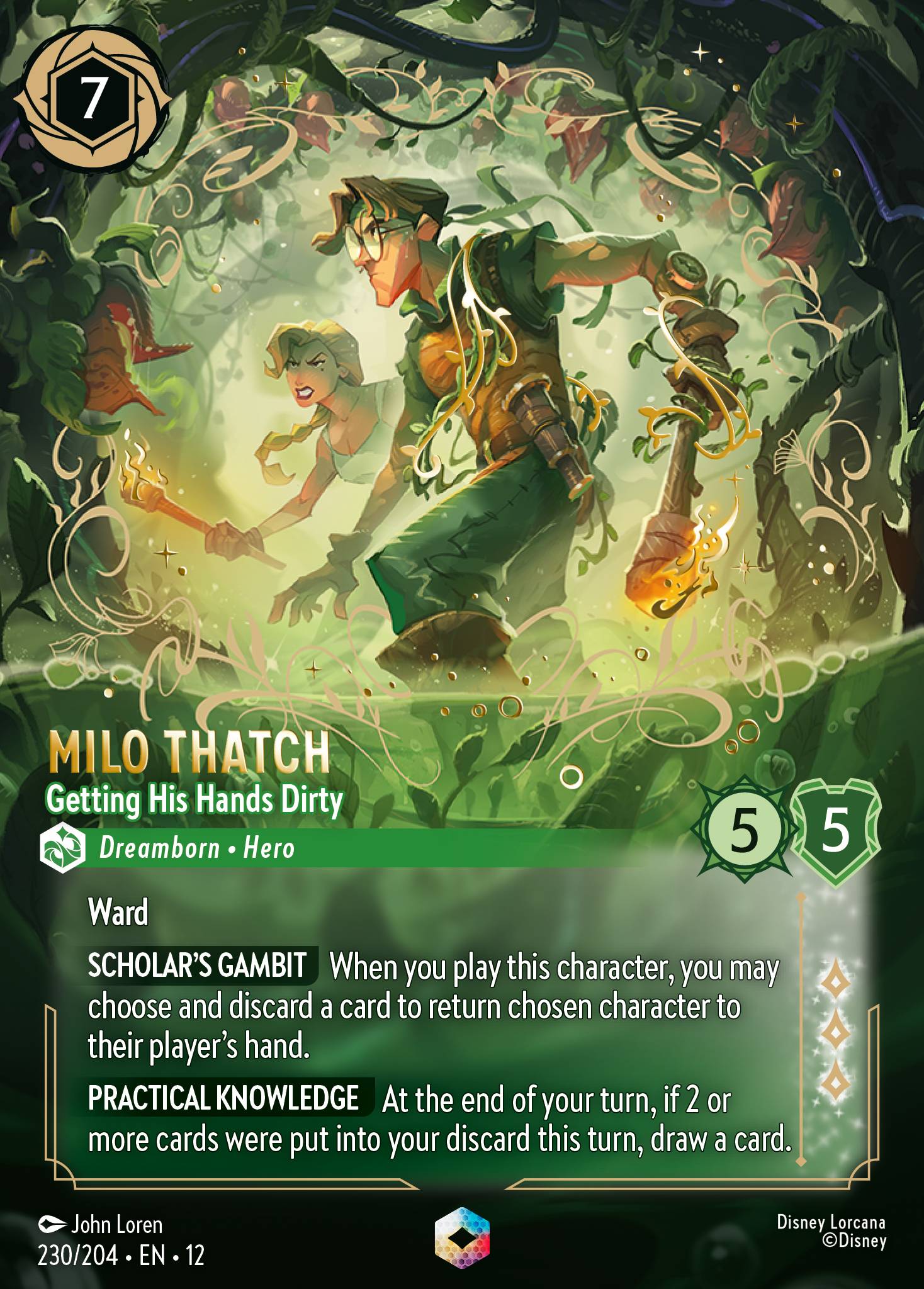 Milo Thatch — Getting His Hands Dirty Disney Lorcana card