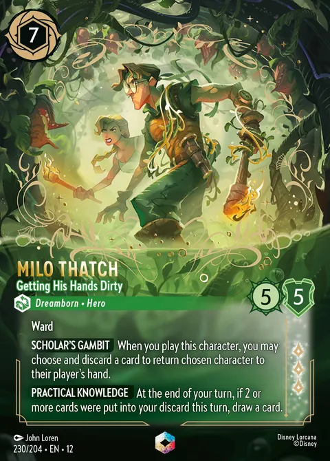 Milo Thatch — Getting His Hands Dirty Disney Lorcana card